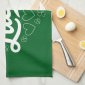 St Patrick's Day Heart Lucky Clover Kleeblatt Geschirrtuch (Viertel Falte)