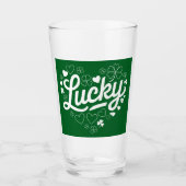 St Patrick's Day Heart Lucky Clover Kleeblatt Glas (Vorderseite)