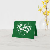 St Patrick's Day Heart Lucky Clover Kleeblatt Karte (Gelbe Blume)