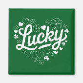 St Patrick's Day Heart Lucky Clover Kleeblatt Magnet (Vorne)
