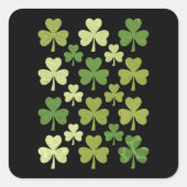 St Patrick's Day Heart Lucky Clover Kleeblatt Quadratischer Aufkleber (Vorderseite)