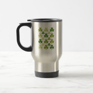 St Patrick's Day Heart Lucky Clover Kleeblatt Reisebecher