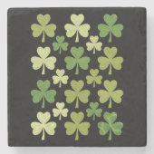 St Patrick's Day Heart Lucky Clover Kleeblatt Steinuntersetzer (Vorderseite)