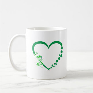 St. Patrick's Day Heart - Lucky Irish Clovers Kaffeetasse