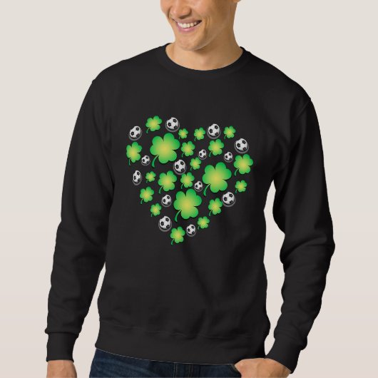 St Patricks day Heart made of c and soccer balls Sweatshirt (Vorderseite)