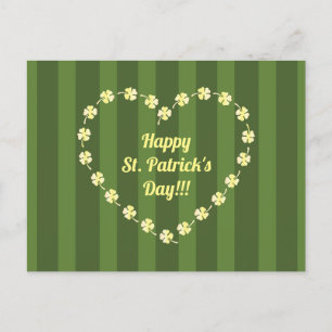 St. Patricks Day Heart Postkarte