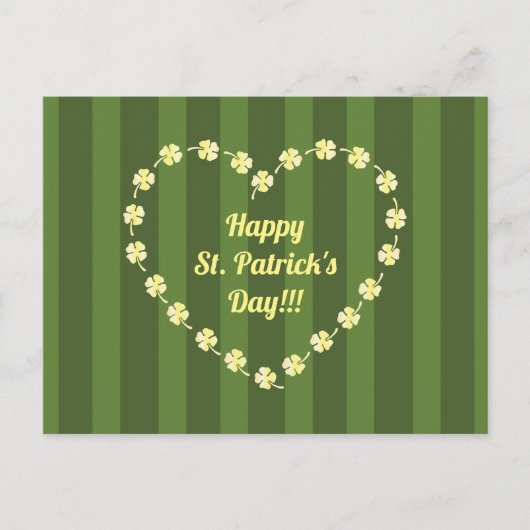 St. Patricks Day Heart Postkarte (Vorderseite)