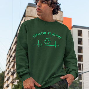 St Patricks Day Heartbeat Sweatshirt Benutzerdef