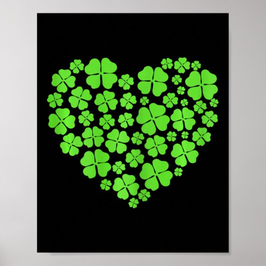St Patricks Day Hearts Kleeblatt Clover Women Girl Poster (Vorne)