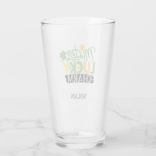 St. Patrick's Day Herr Lucky Charm Green Irish Bee Glas (Rückseite)