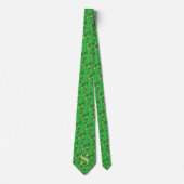 St. Patrick's Day Herren Monogramm Grüner Kleeblat Krawatte (Vorderseite)