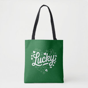 St. Patricks Day Herz Glücksklee Kleeblatt  Tasche