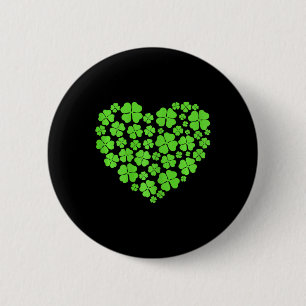 St Patricks Day Herzen Shamrock Kleeblatt Frauen M Button