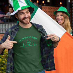 St Patricks Day Herzschlag T-Shirt mit individuell