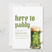 St. Patrick's Day Hier zur Paddy-Party Einladung (Vorderseite)