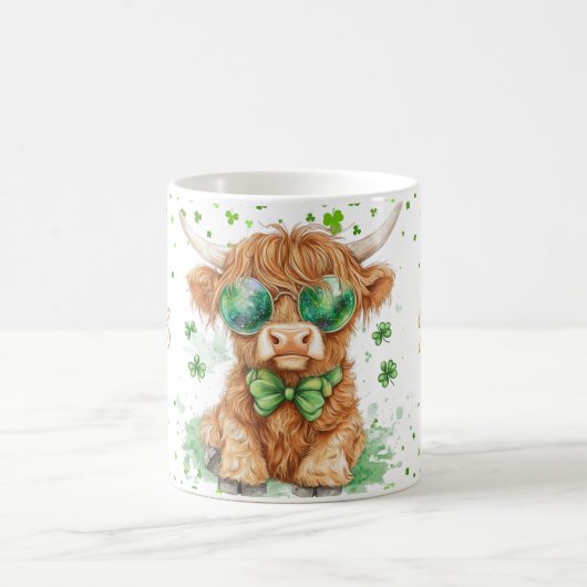 "St. Patrick's Day Highland Cow Tasse 11oz (Mittel)