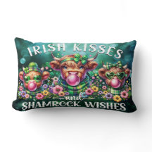 St. Patrick's Day Highland Kuh Lumbar Pillow