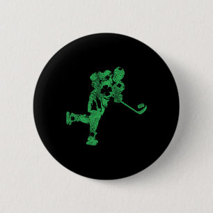 St. Patrick's Day Hockey Irische Jungen Saint Padd Button