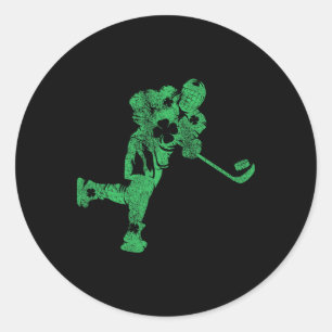 St. Patrick's Day Hockey Irische Jungen Saint Padd Runder Aufkleber