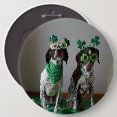 St. Patrick's Day Hogs Party Große Rundtaste Button (Vorne & Hinten)
