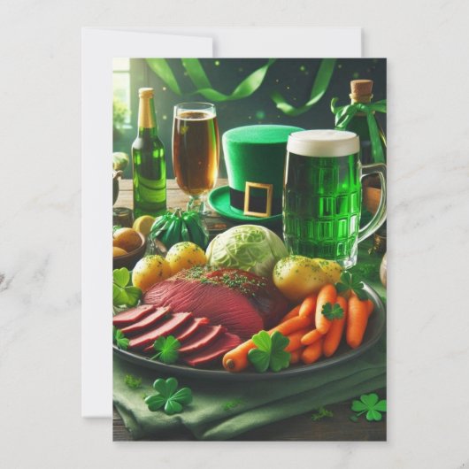 St Patrick's Day Holiday Dinner Einladung (Rückseite)
