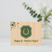 St. Patrick's Day Horse Shoe Postkarte (Stehend Vorderseite)