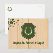 St. Patrick's Day Horse Shoe Postkarte (Vorne/Hinten)
