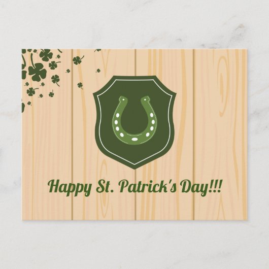 St. Patrick's Day Horse Shoe Postkarte (Vorderseite)