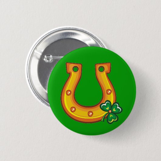 St. Patrick's Day Horseshoe Button (Vorne & Hinten)