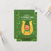 St.Patrick's Day Horseshoe Funny Greeting Karte (Vorderseite/Rückseite Beispiel)