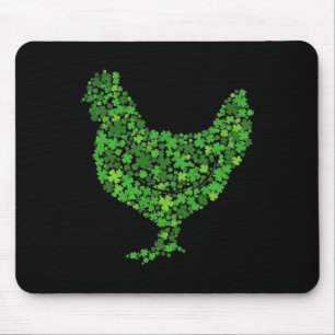 St Patricks Day Huhn Shamrock Kleeblatt Glückliche Mousepad