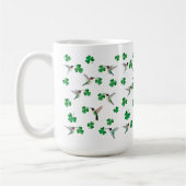 St. Patrick's Day Hummingbird and Shamrocks Kaffeetasse (Links)