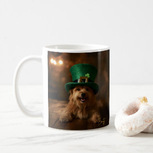 St. Patrick's Day Hund in Leprechaun Hat Kaffeetasse