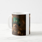 St. Patrick's Day Hund in Leprechaun Hat Kaffeetasse (Vorderseite Links)