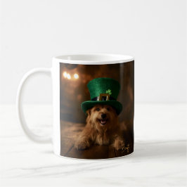 St. Patrick's Day Hund in Leprechaun Hat Kaffeetasse