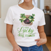 St Patrick's Day Hund Mama Custom Foto Funny T-Shirt