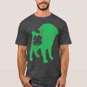 St Patricks Day Hund Mops Kleeblatt Clover Men T-Shirt (Vorderseite)