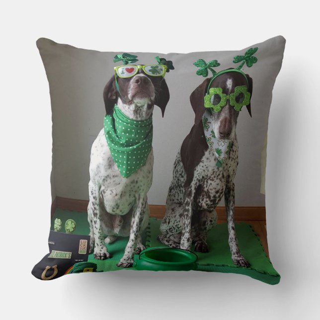 St. Patrick's Day Hunde Bereit zum Party 20x20 Kis Kissen (Vorderseite)