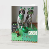 St. Patrick's Day Hunde Bereit zum Party Card Karte (Vorderseite)