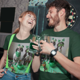St. Patrick's Day Hunde Bereit zum Party Dunkler T T-Shirt