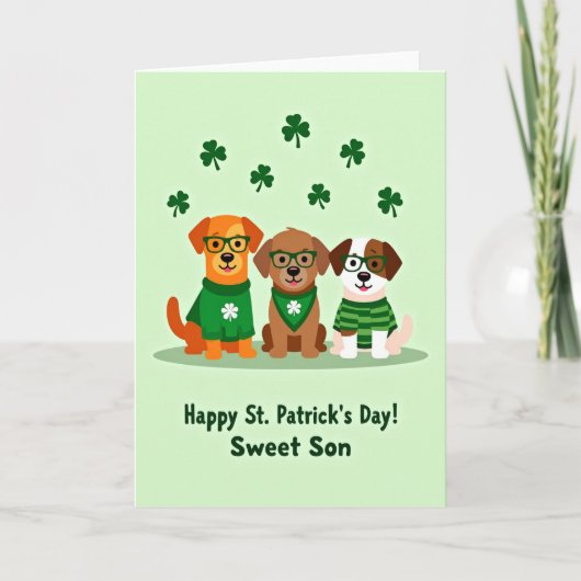 St. Patricks Day Hunde Kunstkarte Karte (Vorderseite)