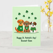 St. Patricks Day Hunde Kunstkarte Karte (Gelbe Blume)
