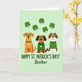 St. Patricks Day Hunde-Kunstkarte Karte (Gelbe Blume)