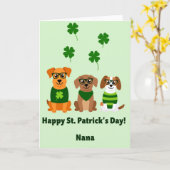 St. Patricks Day Hunde Nana Karte (Gelbe Blume)