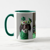 St. Patrick's Day Hunde Party 15 oz Combo Tasse (Links)