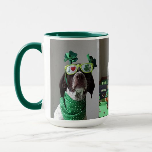 St. Patrick's Day Hunde Party 15 oz Combo Tasse (Links)