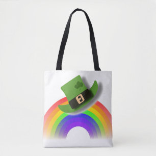 St. Patricks Day Hut und Regenbogen Tasche
