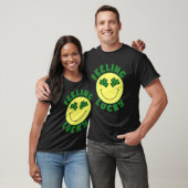 St Patrick's Day I Feel Lucky Leopard Clover Graph T-Shirt (Unisex)