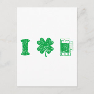 St. Patrick's Day - I Liebe Beer Postkarte