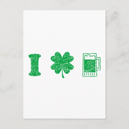 St. Patrick's Day - I Liebe Beer Postkarte (Vorderseite)
